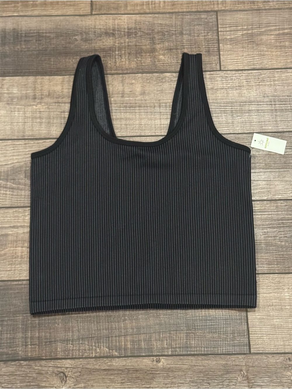 Aerie Offline Ribbed Crop Tank Top Black Size Large New